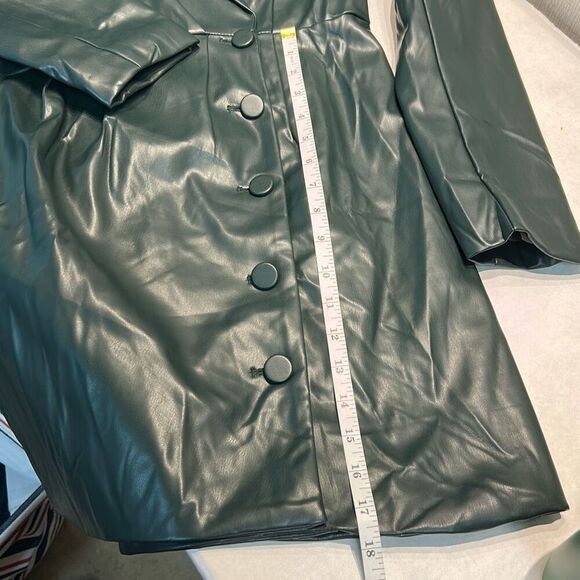 NEW idem ditto Womens Coat Sz Small Deep Green Wrap Front Pleated - Picture 10 of 11